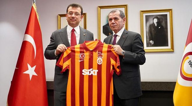 İBB Başkanı Ekrem İmamoğlu, Galatasaray Başkanı Dursun Özbek’i ziyaret etti
